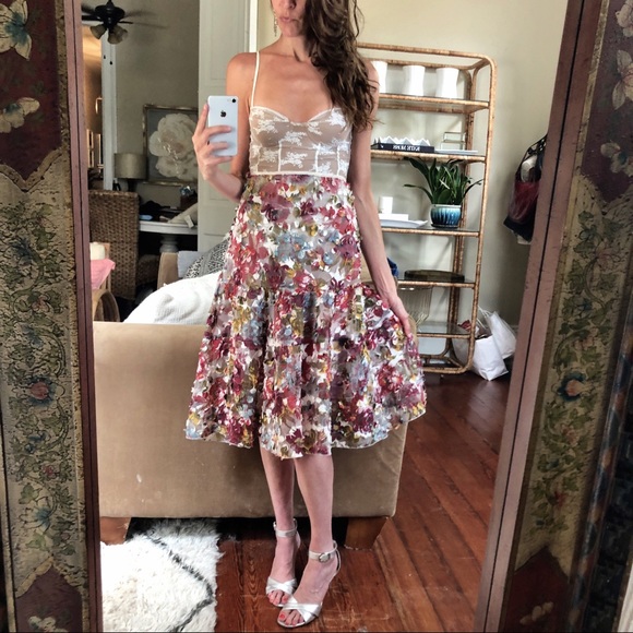 Vintage Dresses & Skirts - Gorgeous semi sheer floral skirt